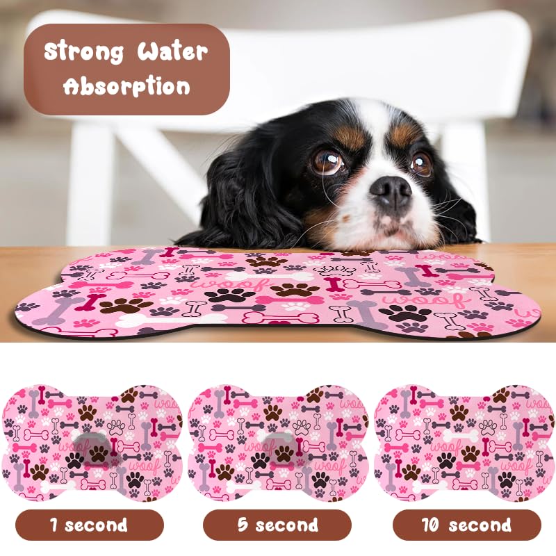 Zoeeya bone-design pink mat adds playful style to feeding area