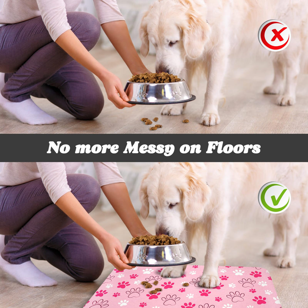 Zoeeya dog food mat easy-clean close-up, wipe or rinse after meals.