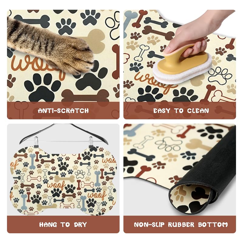 Zoeeya dog food mat with non-slip backing prevents shifting during feeding.