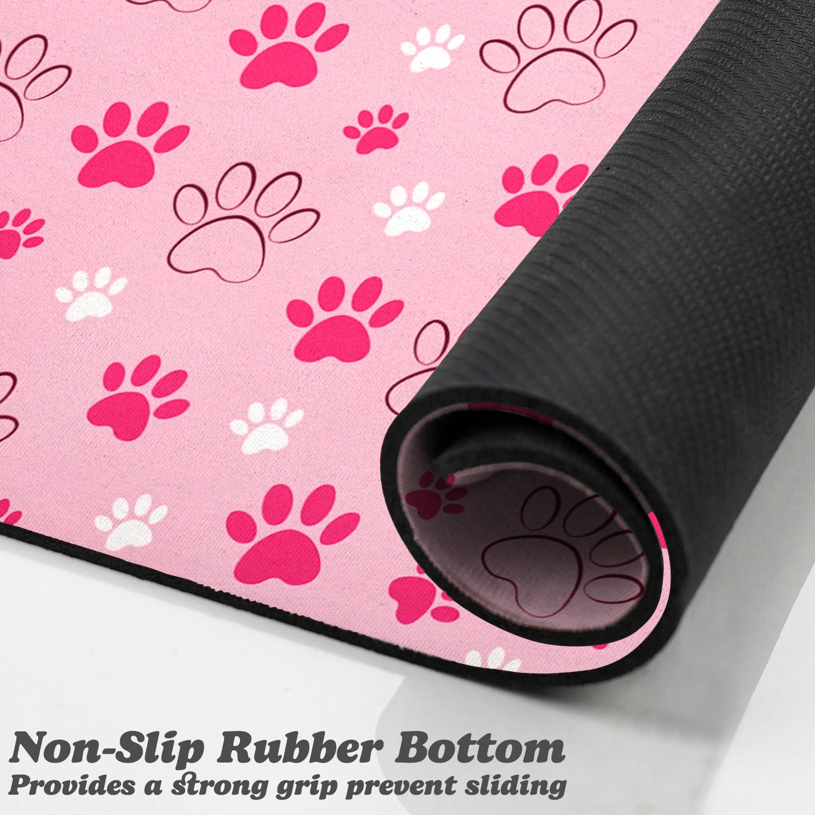 Zoeeya dog food mat non-slip backing close-up, prevents sliding during meals.