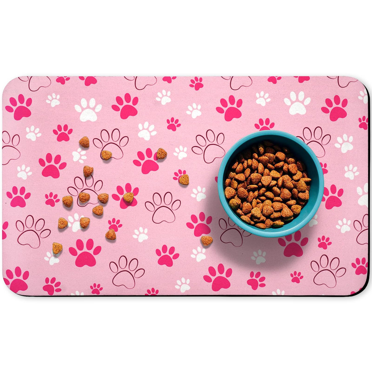 Zoeeya dog food mat premium material close-up, durable odor-free surface for feeding.