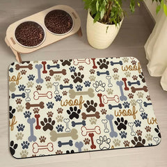 Zoeeya dog food mat waterproof beige 12x20 protects floors from spills