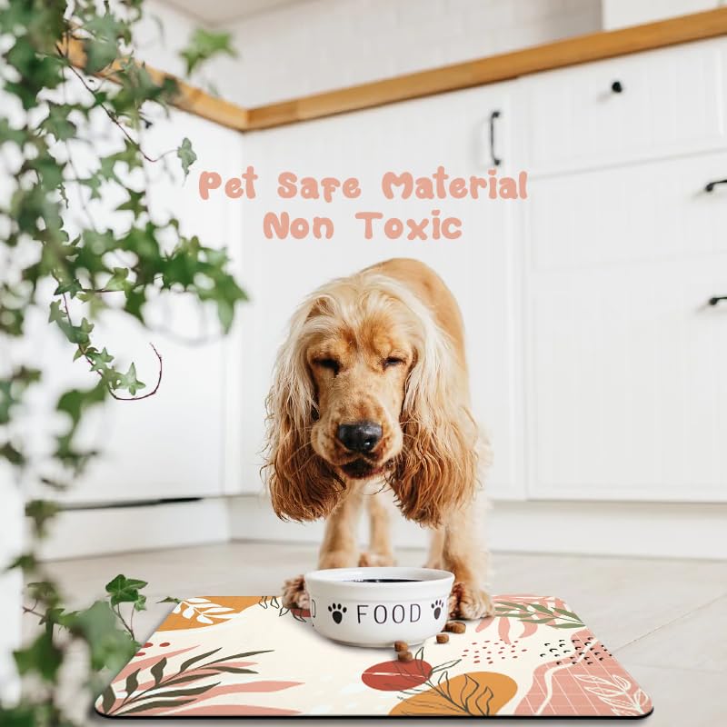 Zoeeya dog food mats 16x24 size fits medium to large bowls.