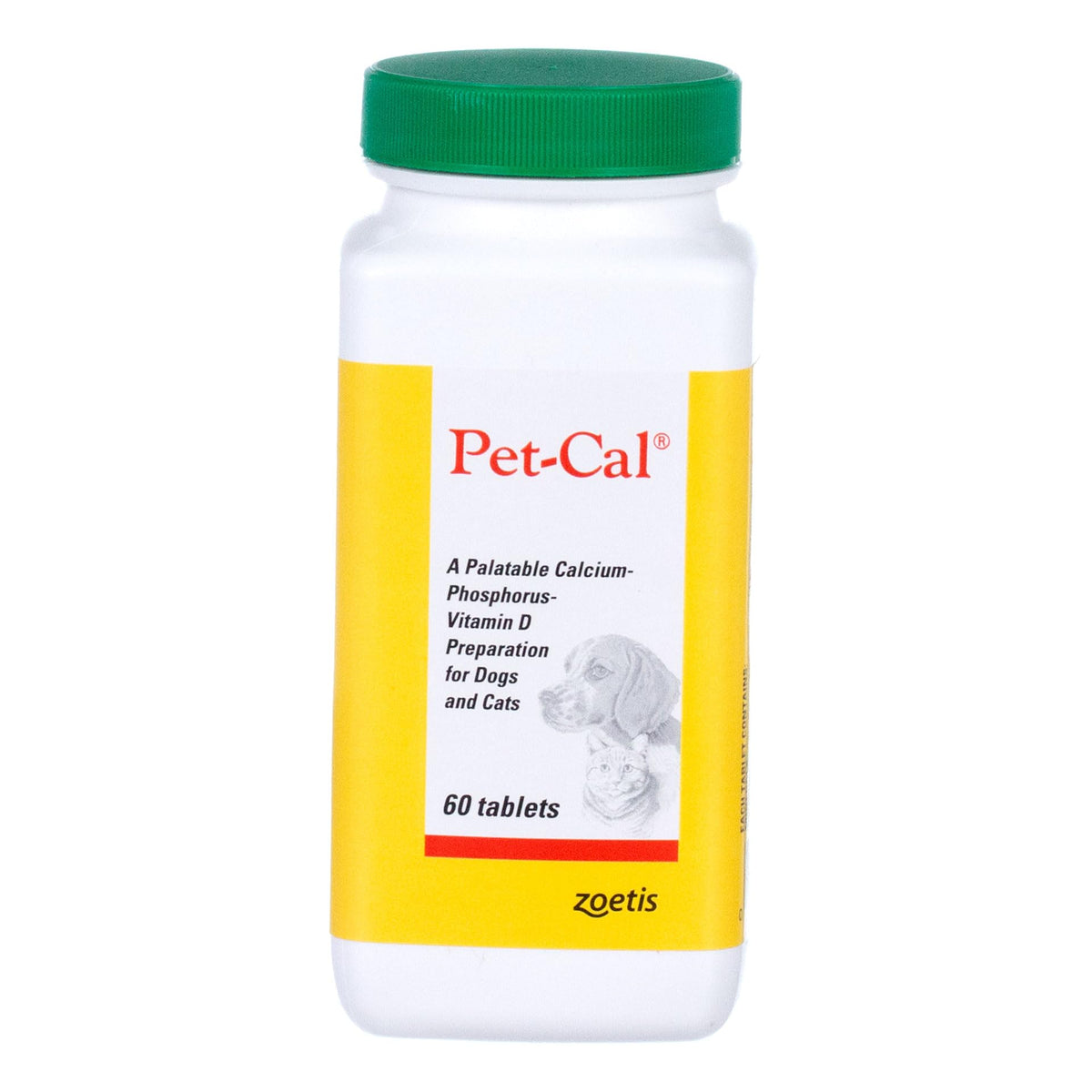 Zoetis Pet Cal tablets image showing daily nutrient support for bones and teeth in pets