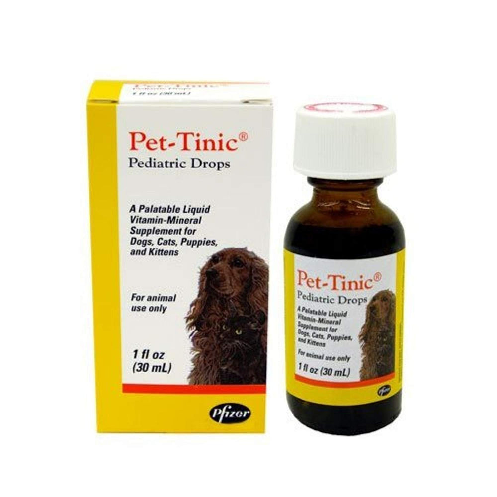 Zoetis Pet-Tinic Pediatric Drops bottle for easy supplementation.