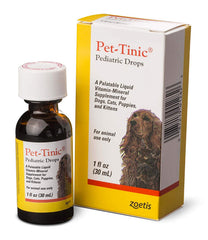 Zoetis Pet-Tinic Drops used with dogs and cats for growth support.