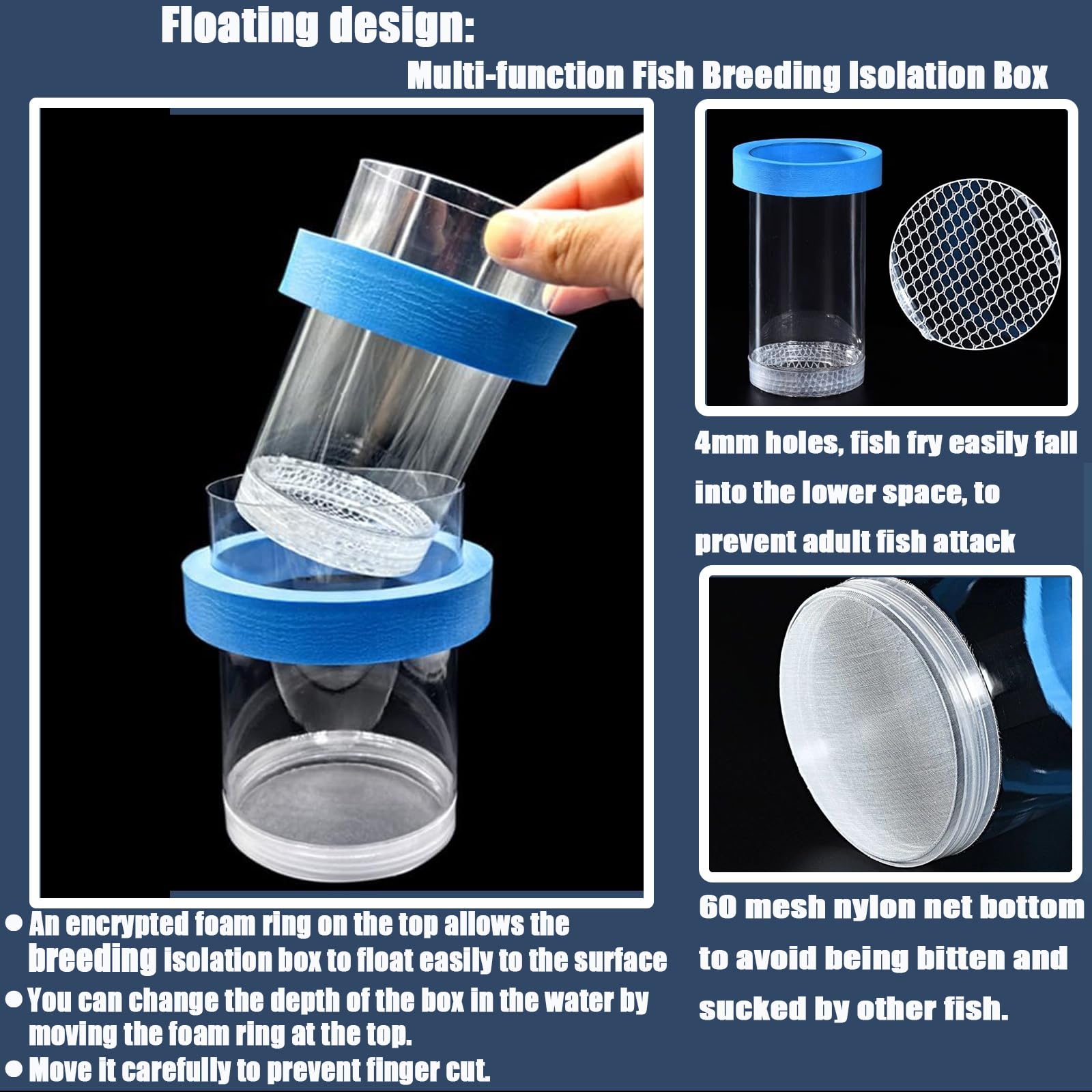 Zoewan breeder box used with betta and guppy demonstrates versatility and safety.