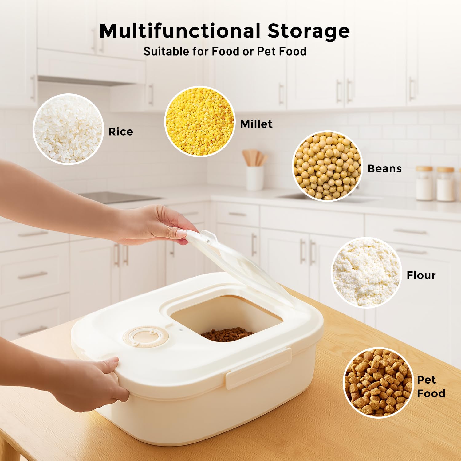 ZOMISIA BPA-free materials provide pet-safe storage for dry goods.