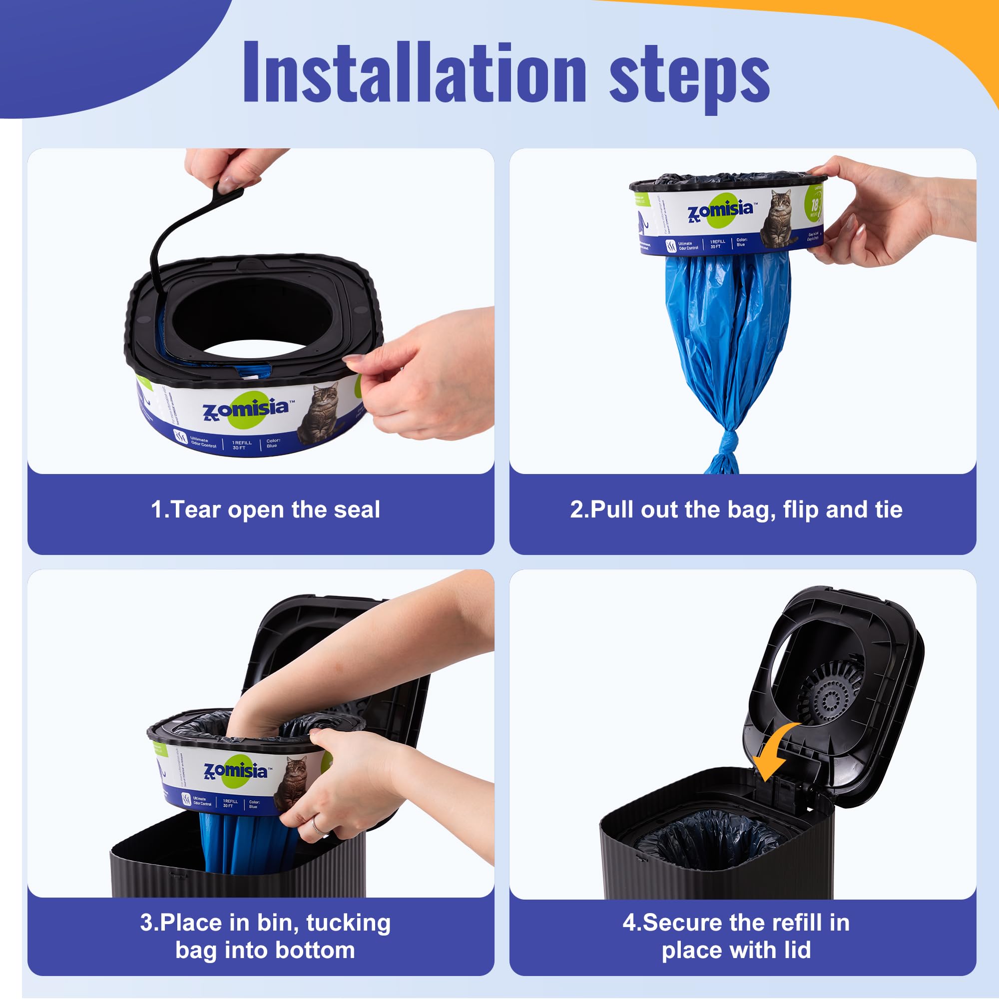 ZOMISIA 2-pack 60ft refill pack, displayed, ideal for households