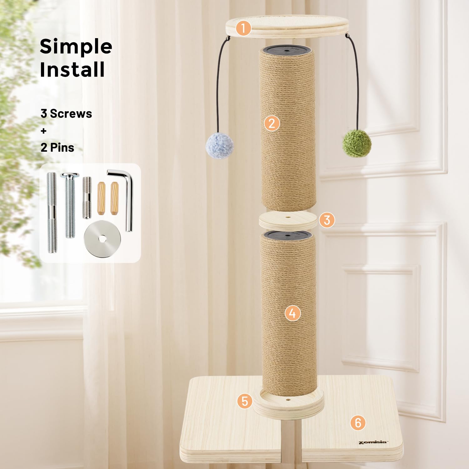 ZOMISIA dangling pom-pom toys invite interactive play and engagement