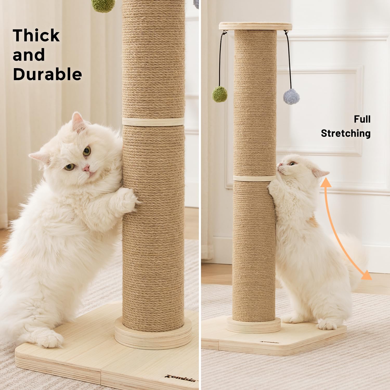 ZOMISIA vertical-height perch encourages full-body stretches for agile cats