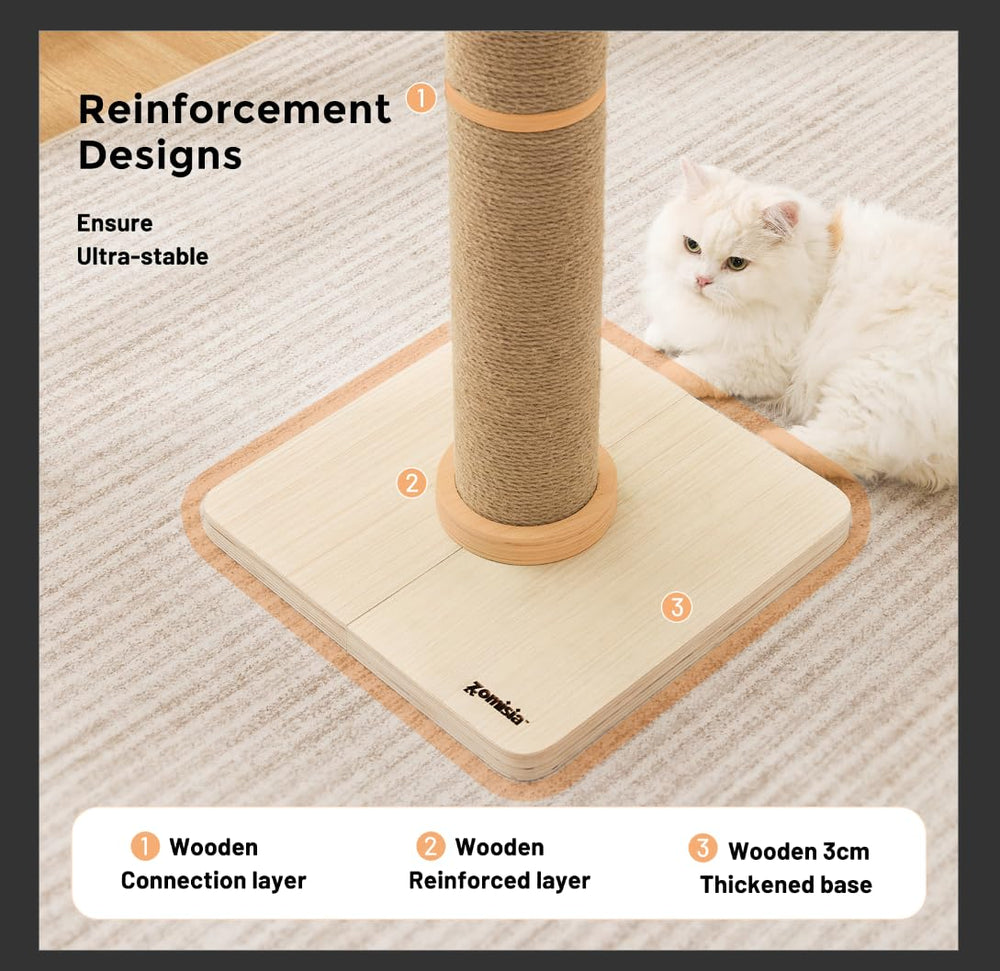 ZOMISIA wood top platform enhances climbing and perching for cats