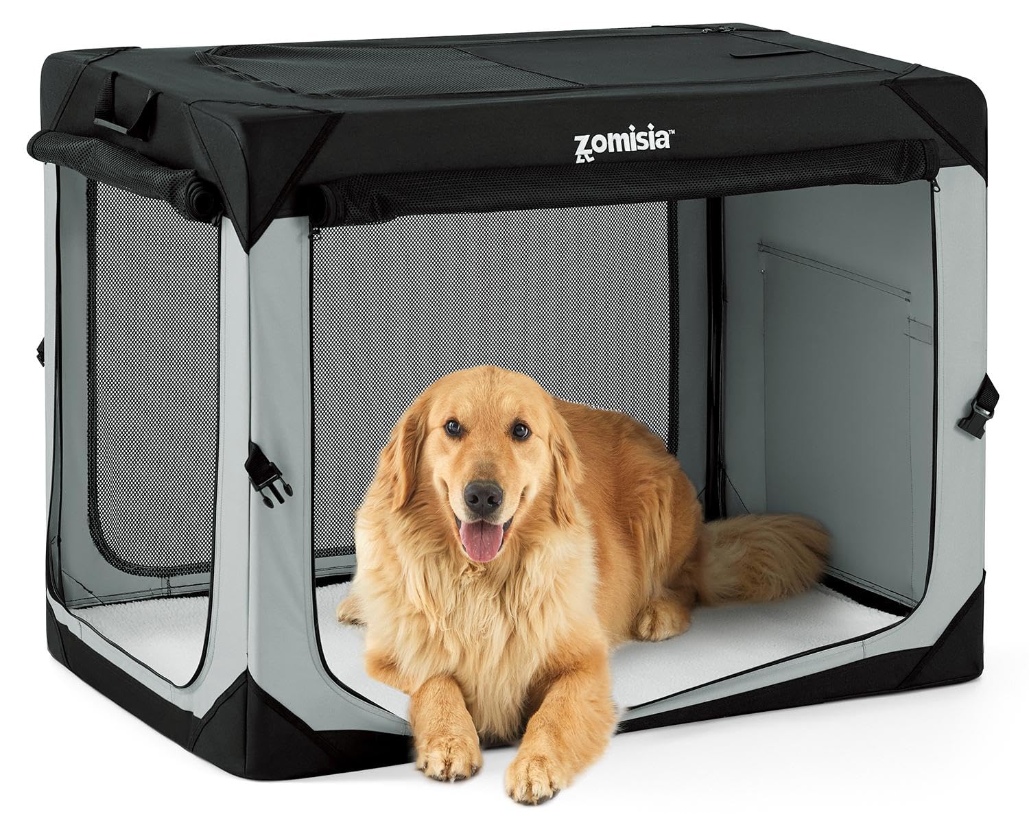 ZOMISIA 42-inch collapsible crate folded for easy transport.