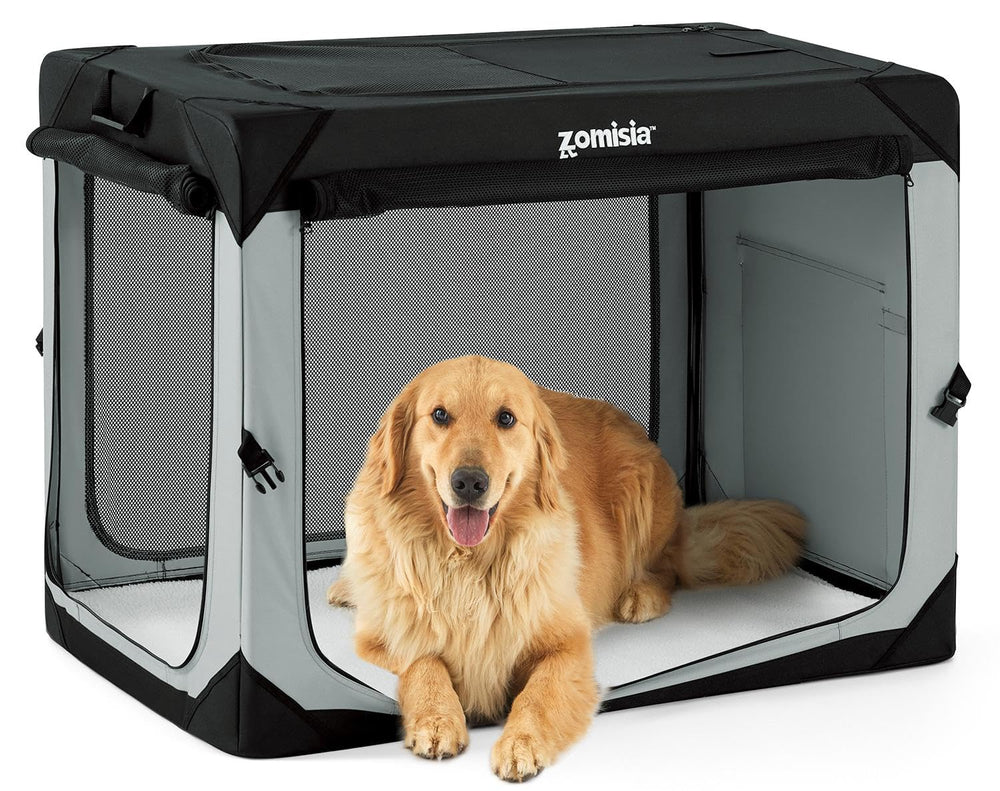 ZOMISIA 42-inch collapsible crate folded for easy transport.