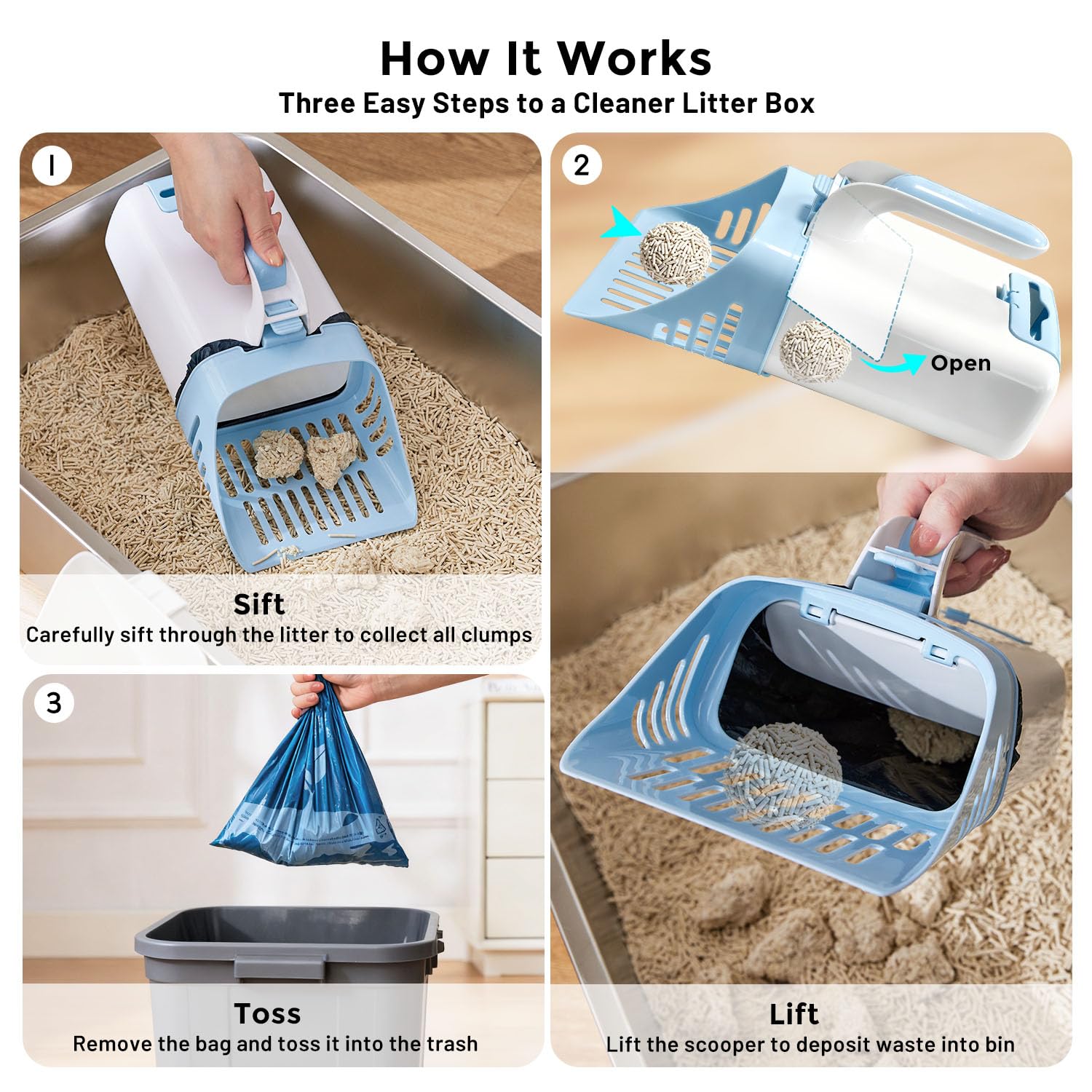 ZOMISIA 90 lavender-scented bags provide odor control during litter disposal.