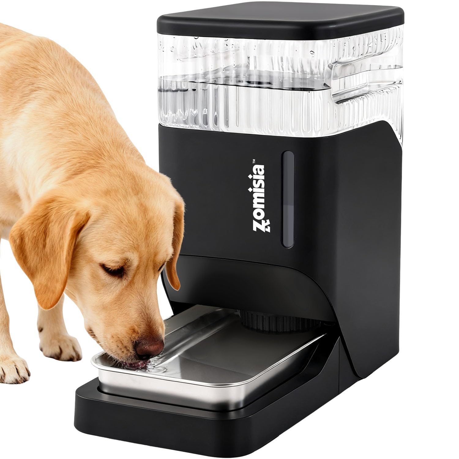 ZOMISIA 8L automatic dog water dispenser front view for easy outdoor hydration.