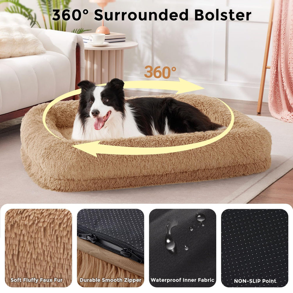ZOMISIA calming dog bed donut design viewed from top for cozy, secure lounging.