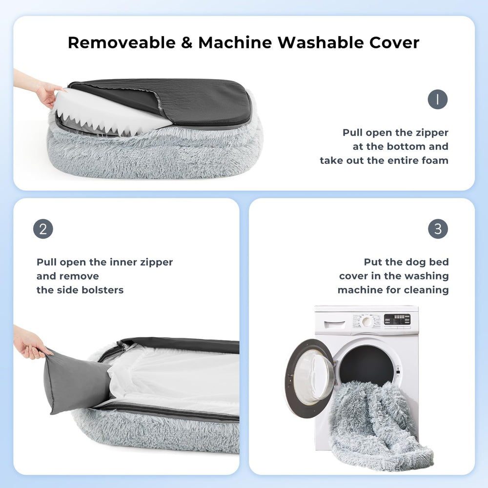 ZOMISIA calming dog bed large size suitable for big dogs during relaxation.