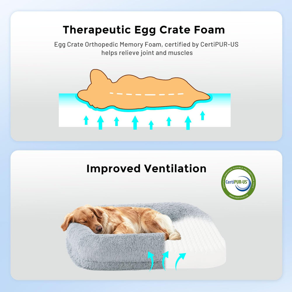 ZOMISIA calming dog bed waterproof cover shot emphasizes spill-resistant protection.