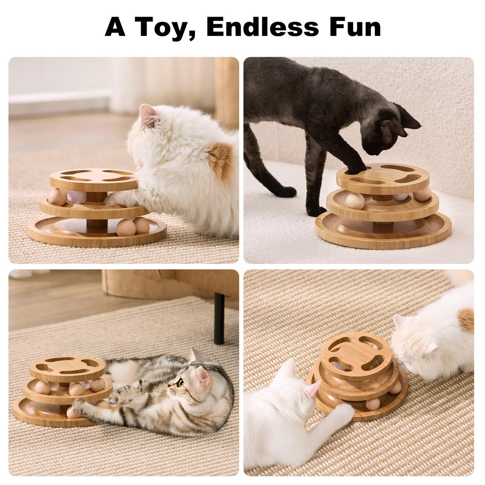 ZOMISIA cat ball track toy — easy assembly with one screw for quick setup.