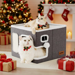 ZOMISIA cat bed with enclosed den for a private cozy retreat