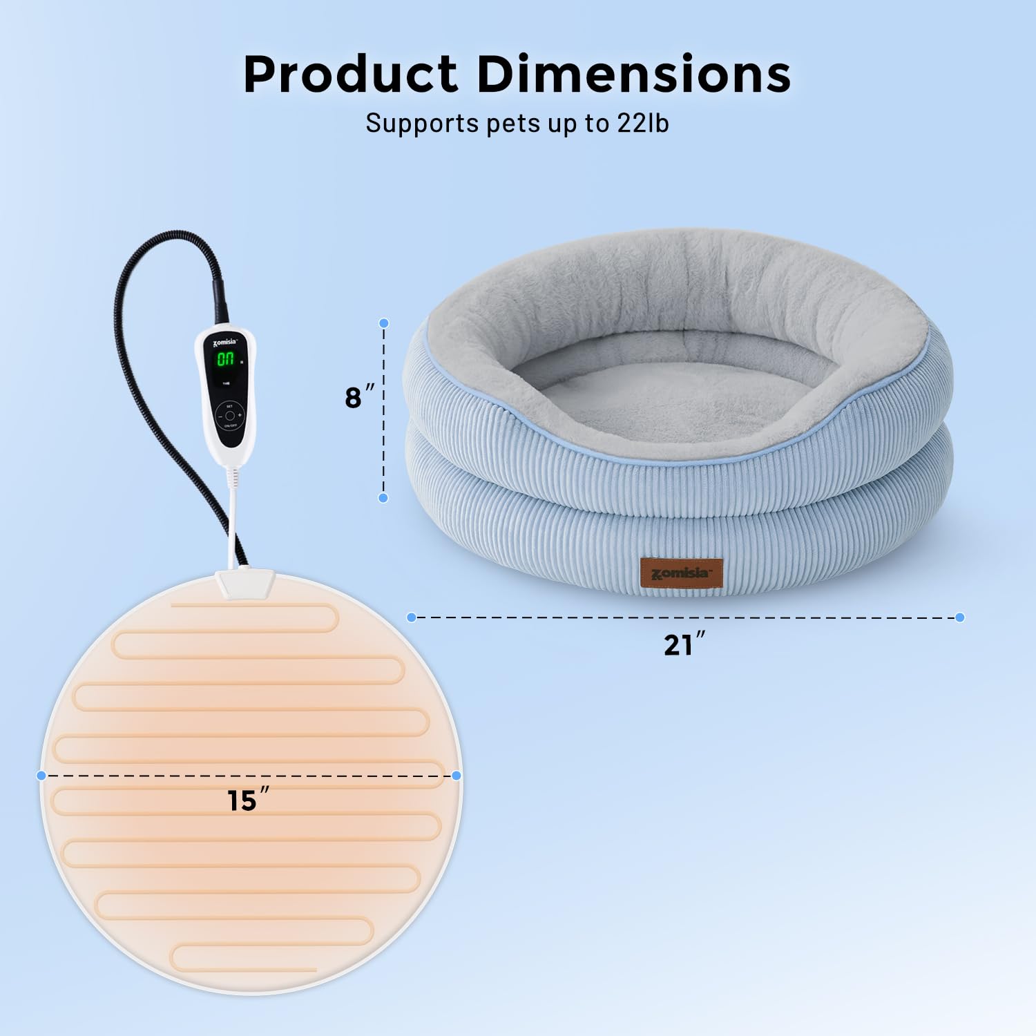 ZOMISIA cat bed non-slip bottom keeps your pet secure during use.