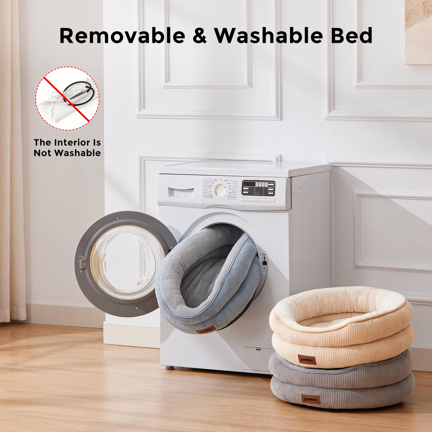 ZOMISIA cat bed safety features include waterproof core for longevity.