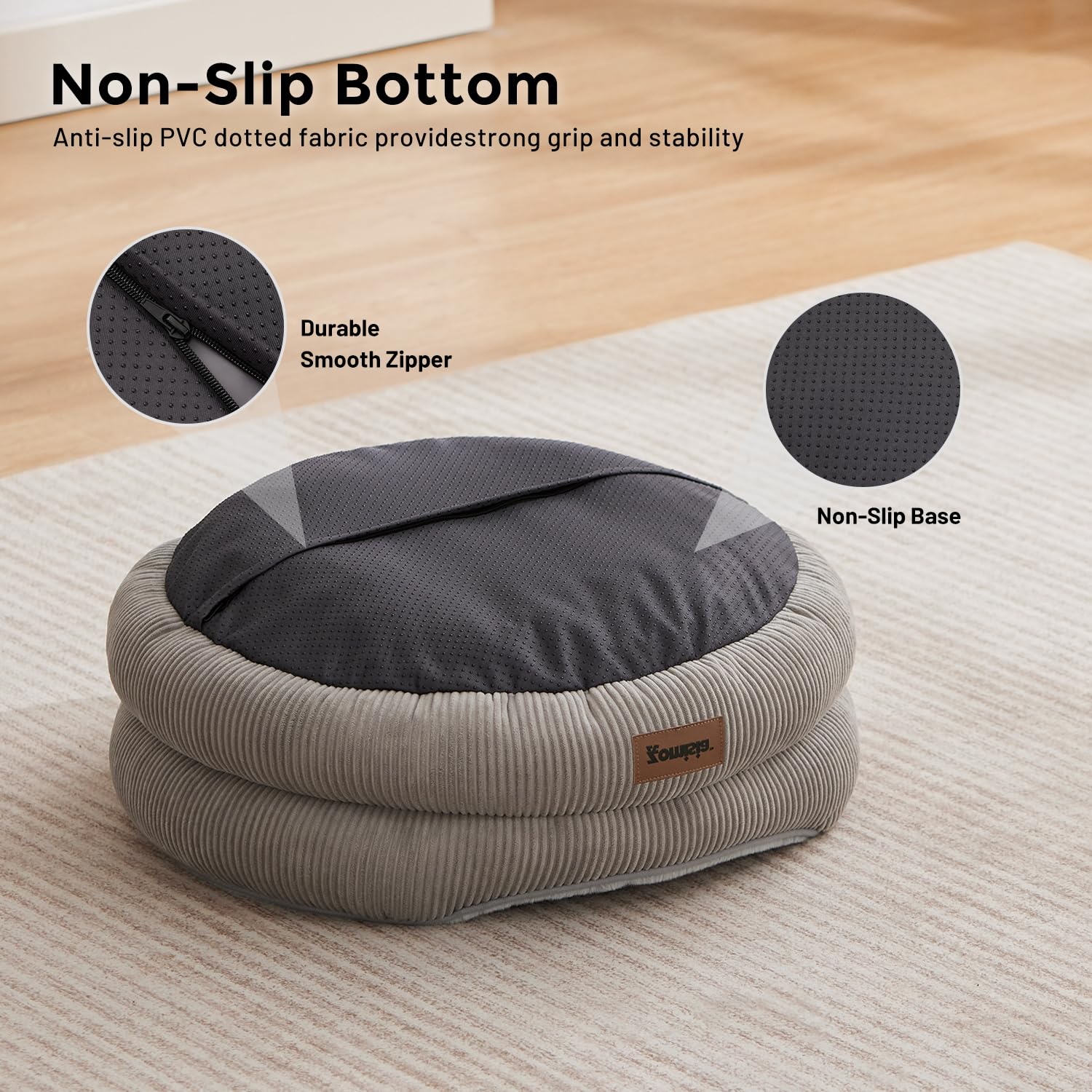 ZOMISIA cat bed in grey suits any room for year-round warmth.