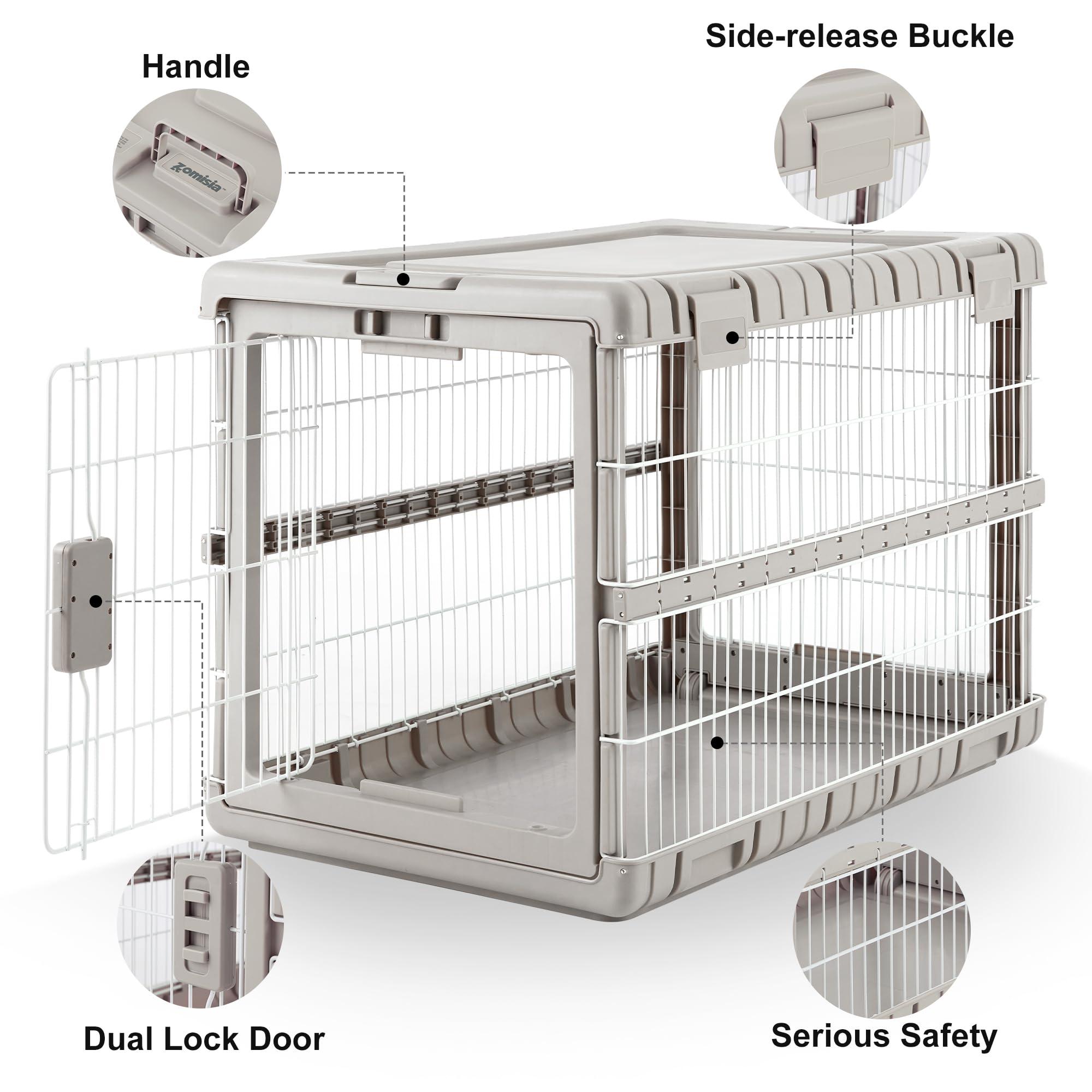ZOMISIA escape-proof latch on crate door for secure closure