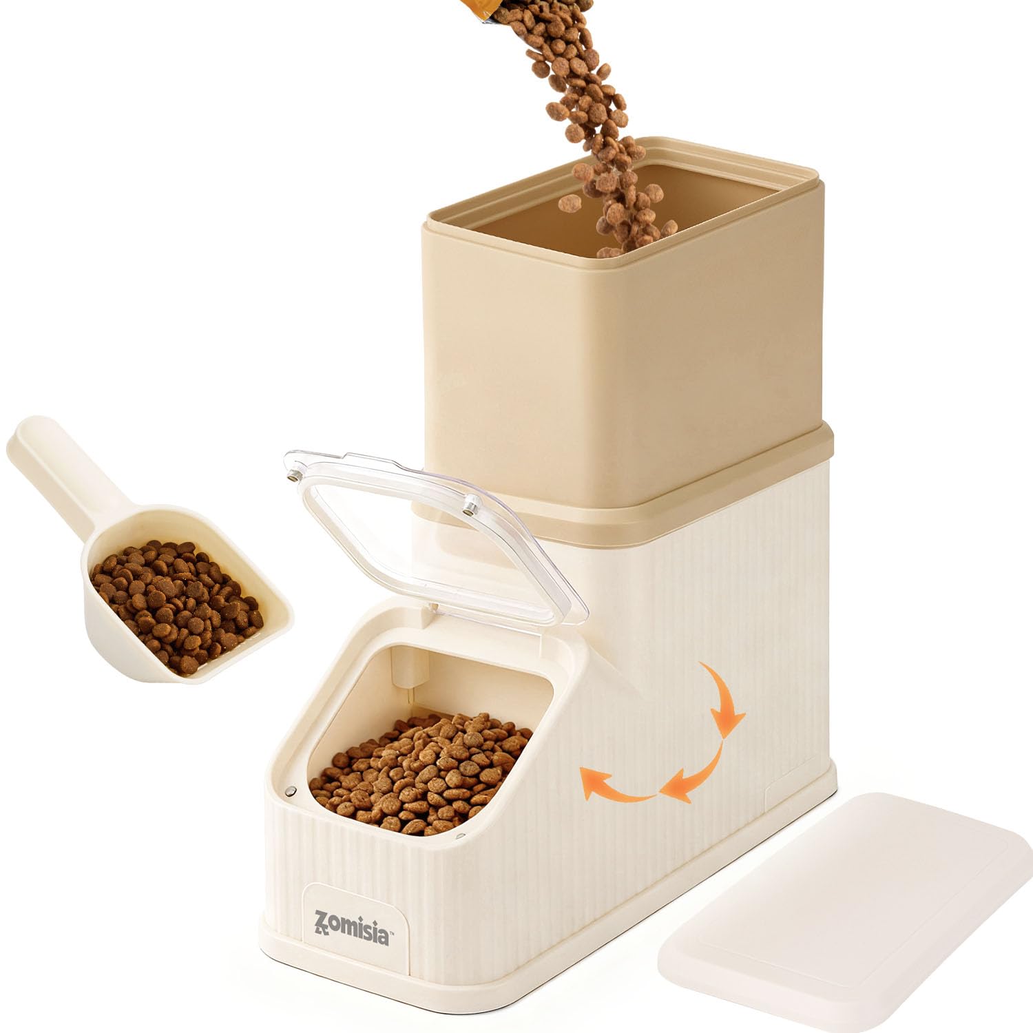 ZOMISIA contenedor de comida para perros de 15 lb con sistema de uso primero en entrar para frescura.