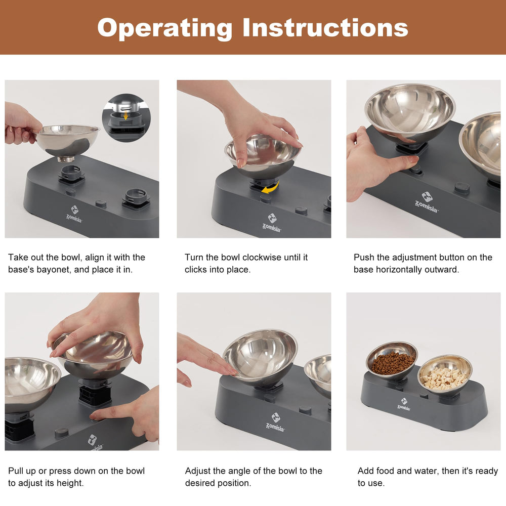 ZOMISIA detachable-bowls-cleaning: easy to detach for thorough cleaning