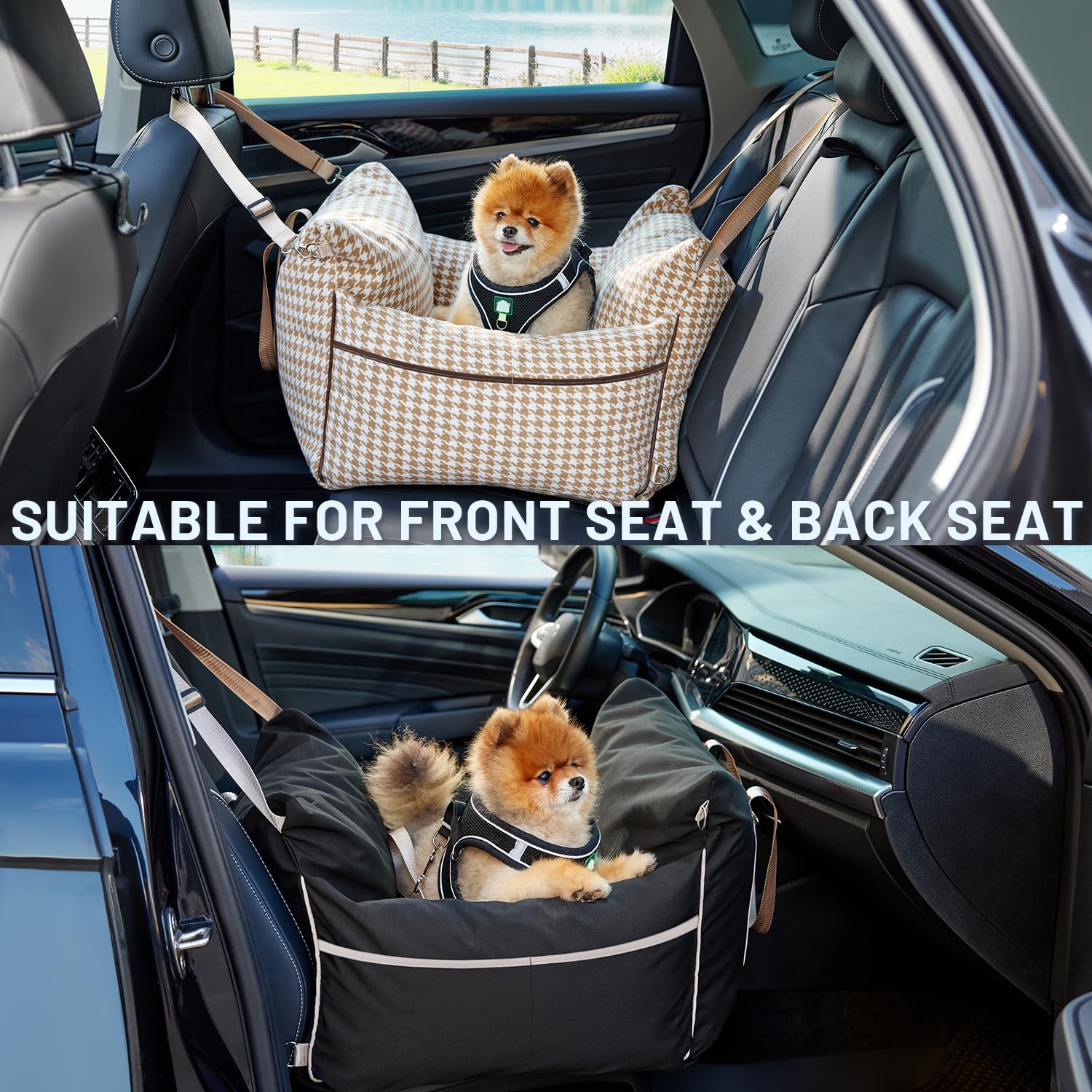 ZOMISIA dog car seat adjustable buckles for a snug fit every ride