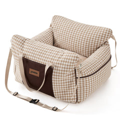 ZOMISIA dog car seat front view provides secure booster for small dogs on road trips.