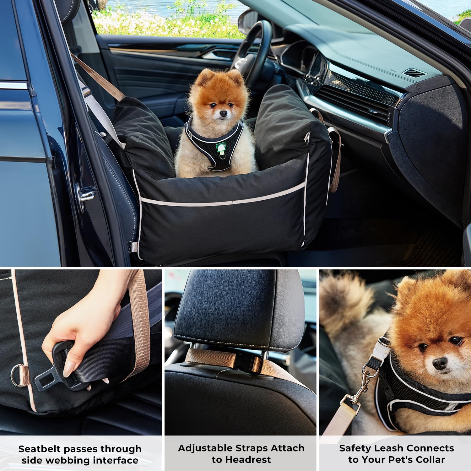 ZOMISIA dog car seat removable cover for easy cleaning after trips