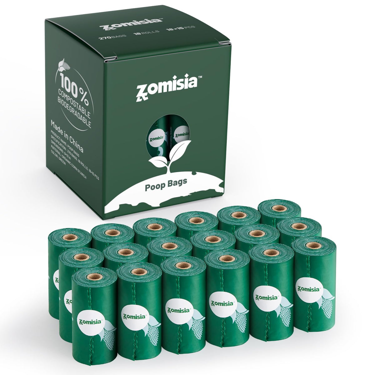 ZOMISIA dog poop bags with compact dispenser for on-the-go use