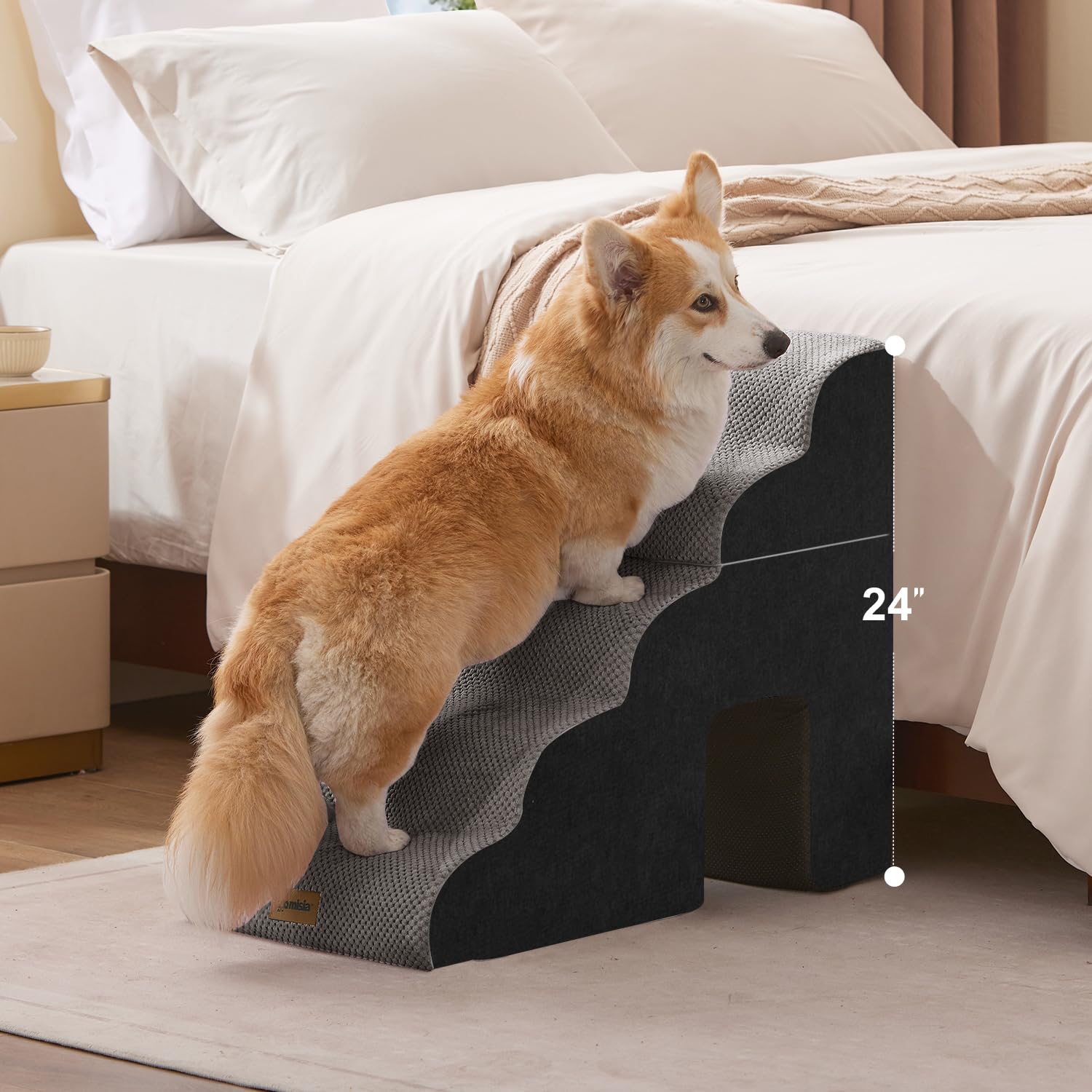 ZOMISIA Dog Ramp Durable foam supports pets up to 60 lbs