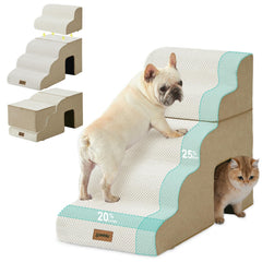 ZOMISIA Dog Stairs 5-step setup shows easy expansion for pet comfort.