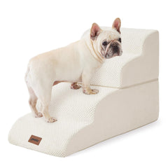 ZOMISIA dog stairs bed access beige helps pets reach furniture safely