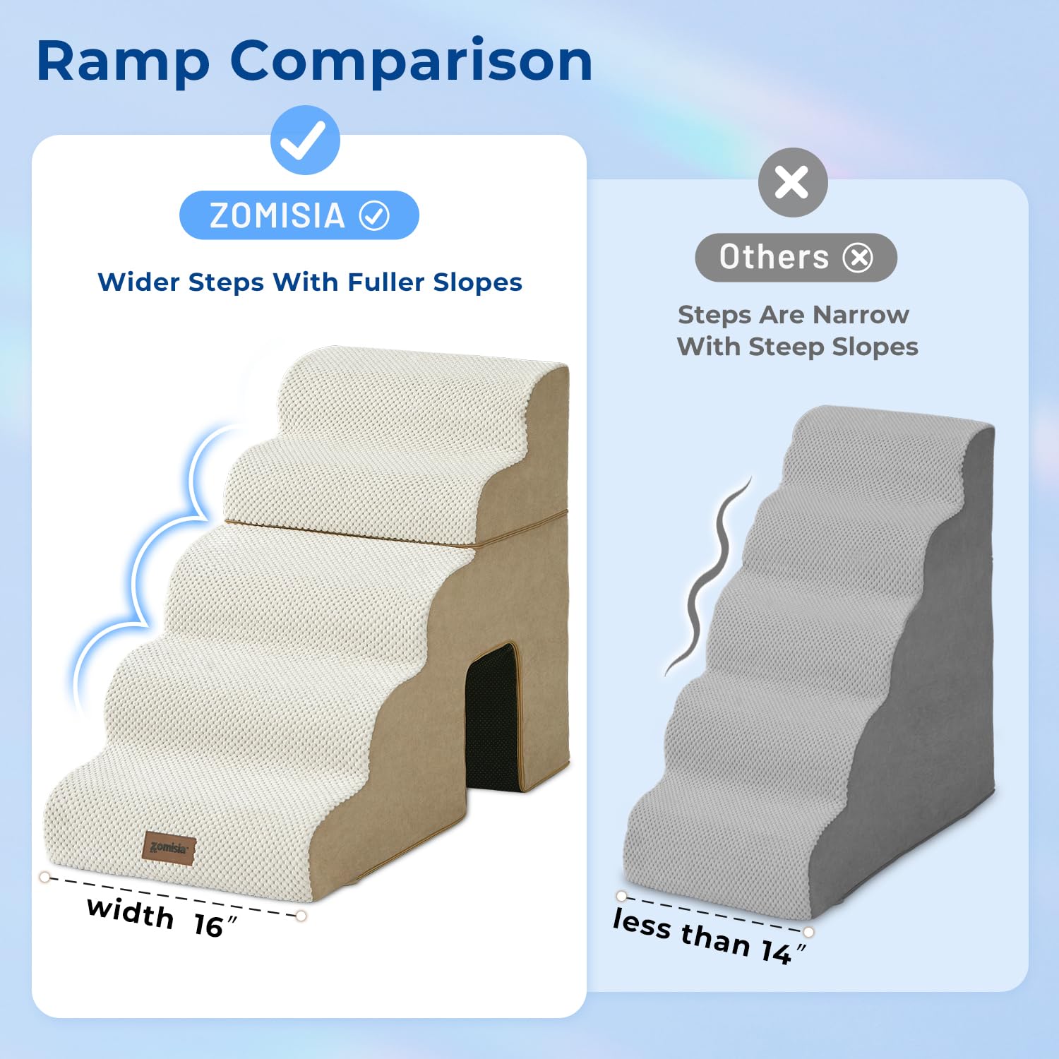 ZOMISIA Dog Stairs include cat tunnel for playful interactivity.