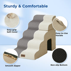 ZOMISIA Dog Stairs non-slip bottom prevents skidding on floors.
