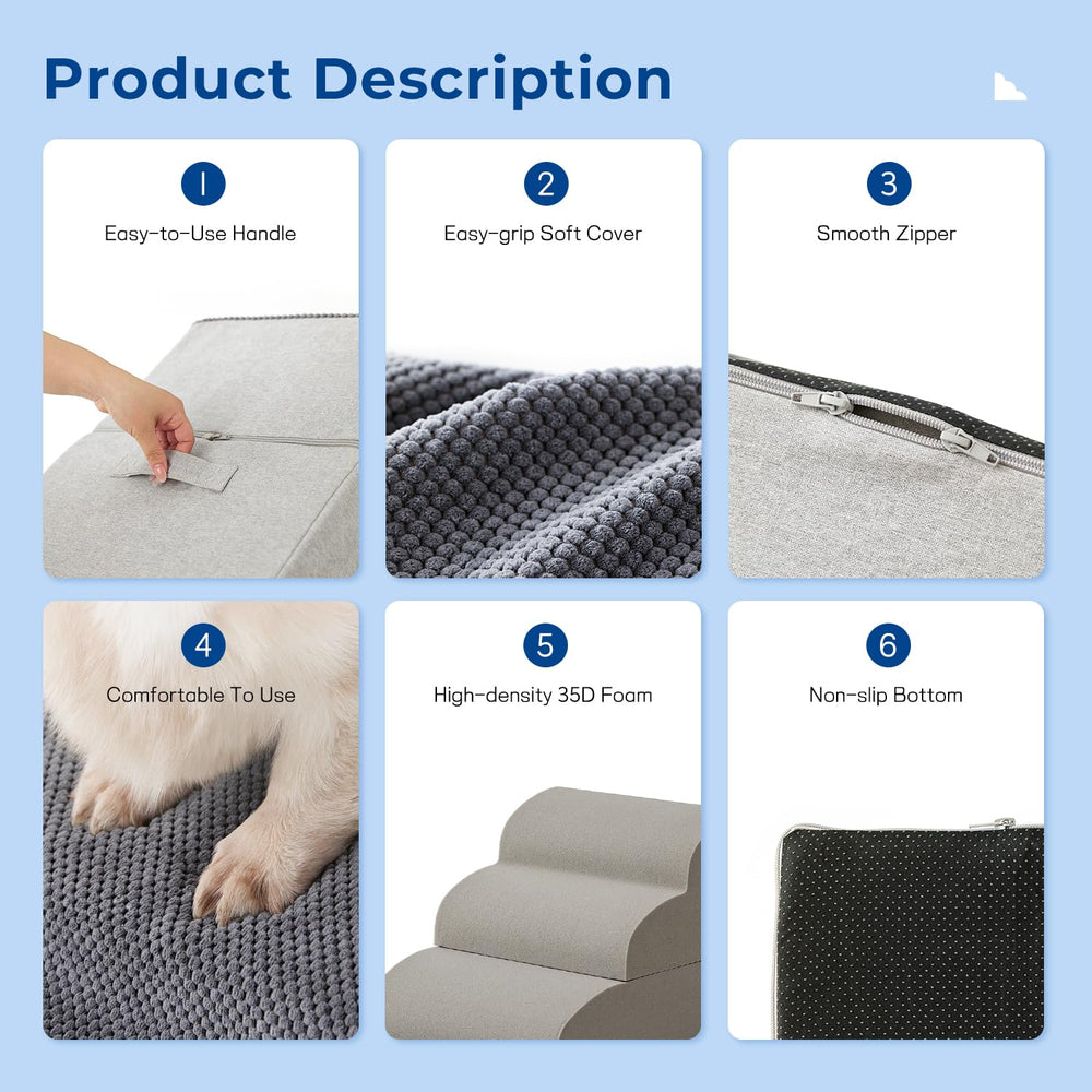 ZOMISIA dog stairs washable cover for simple cleaning