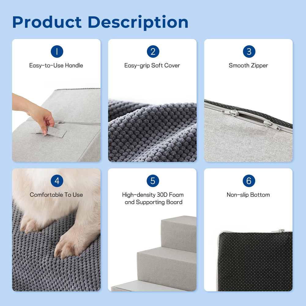 ZOMISIA dog steps non-slip bottom image demonstrates secure footing