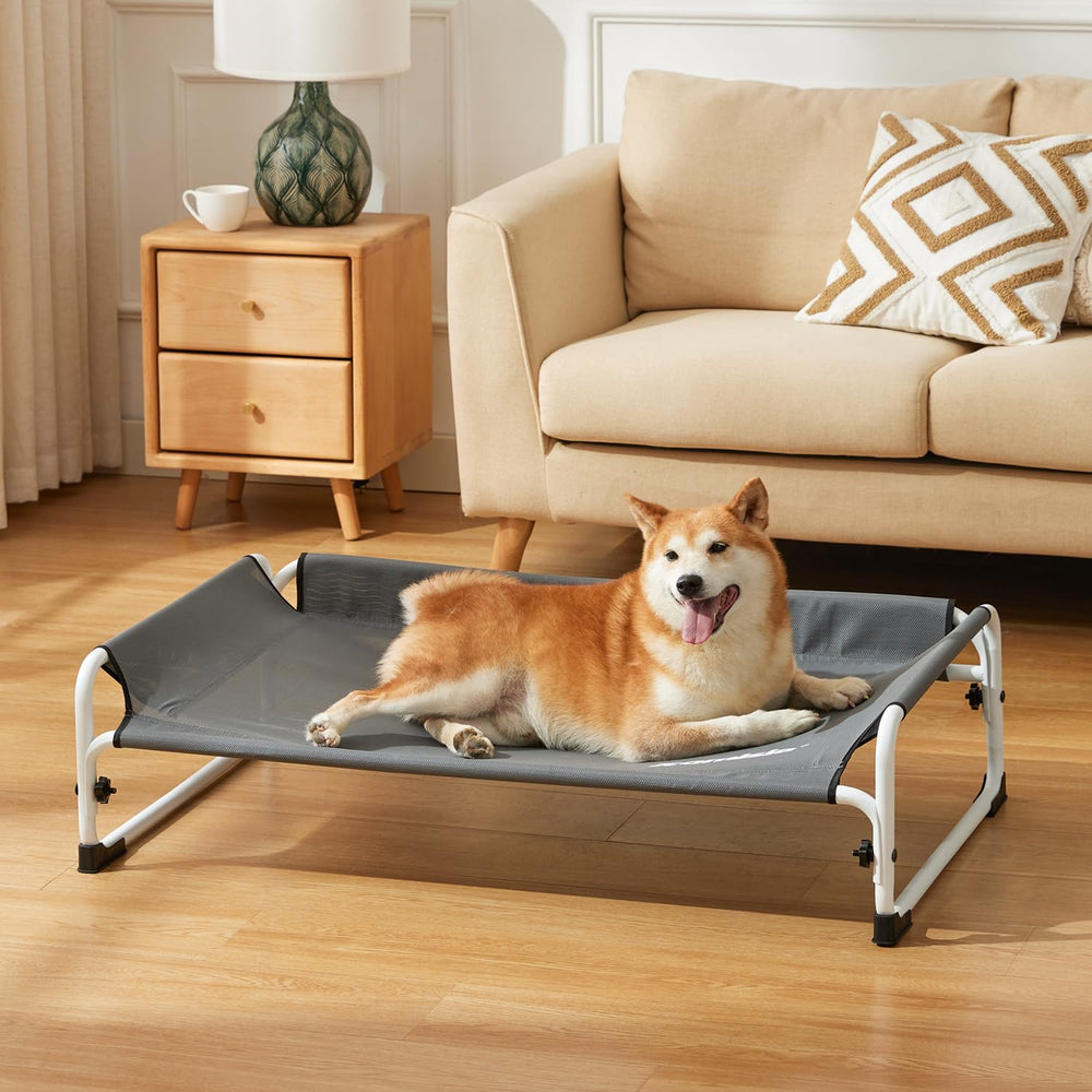 ZOMISIA elevated dog cot bed portable design for travel and camping.