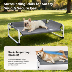 ZOMISIA elevated dog cot bed U-shaped base provides stable, shake-free support for energetic dogs.