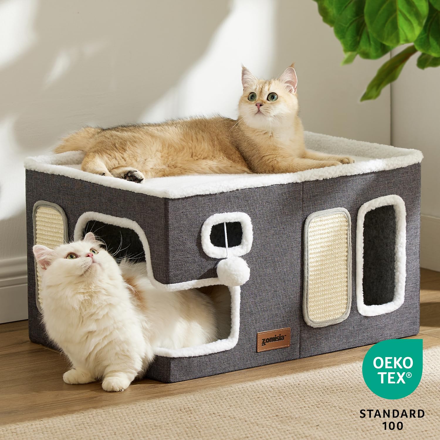ZOMISIA grey cat house complements modern home decor in living spaces