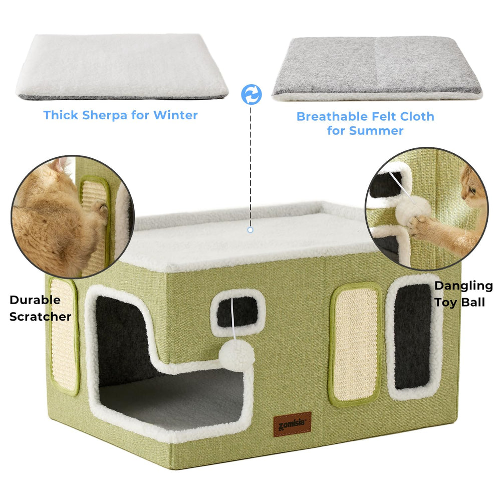 ZOMISIA built-in sisal scratch pad protects furniture and sharpens claws