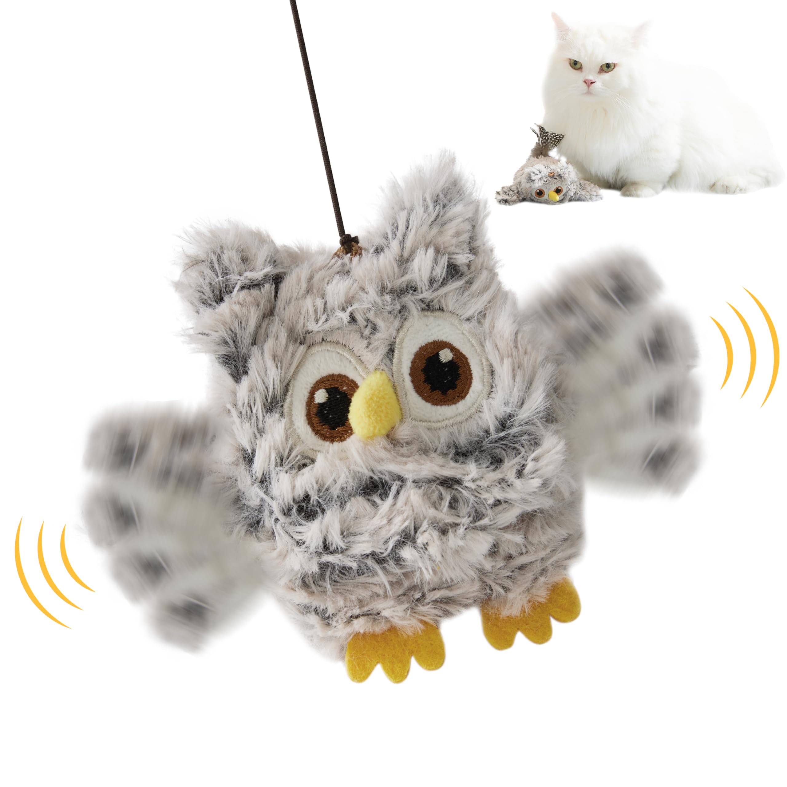 ZOMISIA Flappy Bird Cat Toy shows flapping wings and chirps for interactive play.