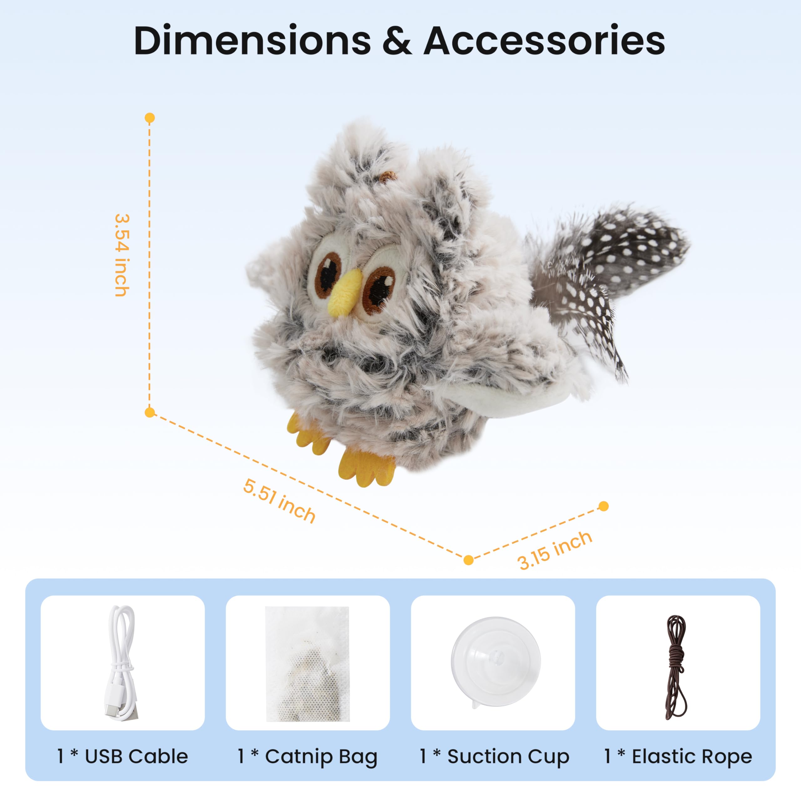 ZOMISIA Owl-shaped cat toy features a cute design for engaging cats.