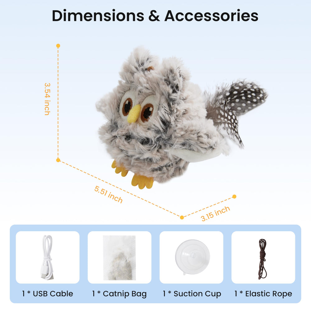 ZOMISIA Owl-shaped cat toy features a cute design for engaging cats.