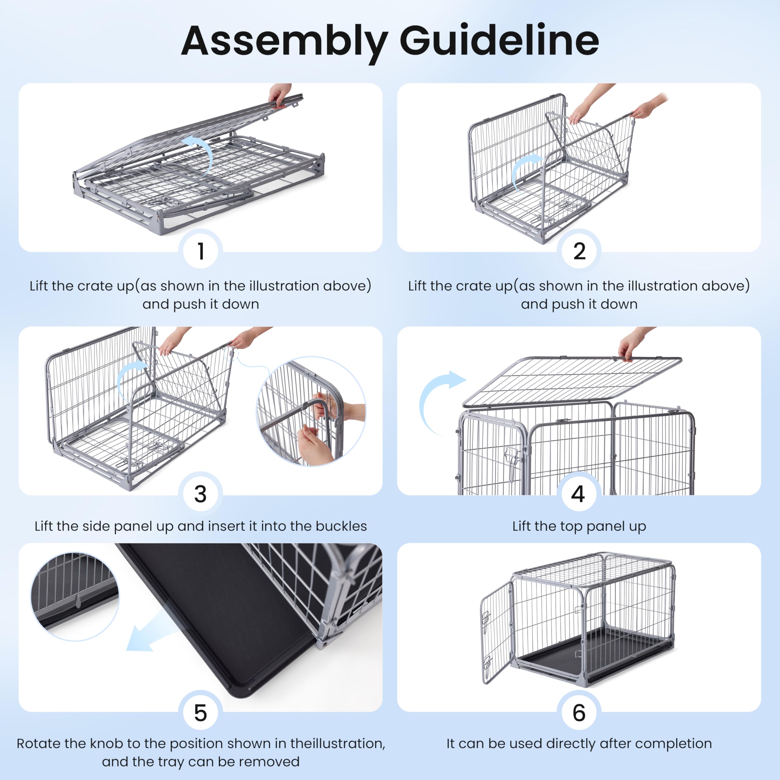 ZOMISIA foldable dog crate assembly-free folding makes storage easy when not in use.